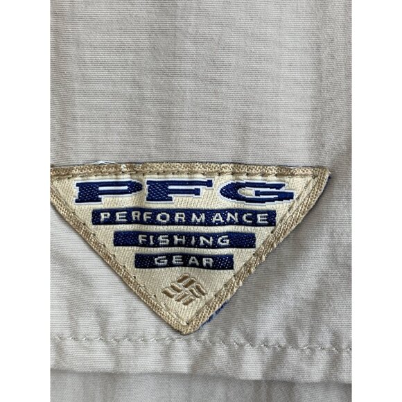 Columbia Mens PFG Performance Fishing Gear Shirt XXL Beige Nylon EUC 8210 - Picture 4 of 10